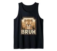 T-Shirt Bruh Cheetah Meme Graphic Tee Uomo Ragazzi Animale Canotta