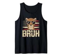 T-Shirt Bruh Cheetah Meme Graphic Tee Uomo Ragazzi Animale Canotta