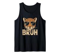T-Shirt Bruh Cheetah Meme Graphic Tee Uomo Ragazzi Animale Canotta