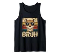 T-Shirt Bruh Cheetah Meme Graphic Tee Uomo Ragazzi Animale Canotta