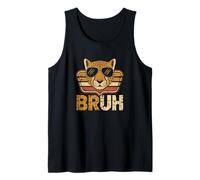 T-Shirt Bruh Cheetah Meme Graphic Tee Uomo Ragazzi Animale Canotta