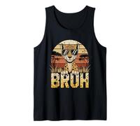 T-Shirt Bruh Cheetah Meme Graphic Tee Uomo Ragazzi Animale Canotta