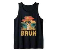 T-Shirt Bruh Cheetah Meme Graphic Tee Uomo Ragazzi Animale Canotta