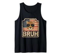 T-Shirt Bruh Cheetah Meme Graphic Tee Uomo Ragazzi Animale Canotta