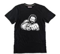 T-shirt Bud Banana Joe Pugno heroes Cotone Nera mucke film Anni 80 90