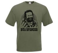 T-shirt BUD SPENCER banana joe pugno cult cinema 80 cotone verde oliva militare