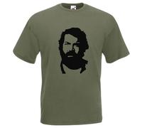 T-shirt BUD SPENCER banana joe volto cult film cinema 80 verde militare oliva