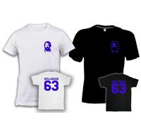 T-shirt Bud Spencer Bulldozer 63 su schiena Cotone Nera o Bianca Film Football