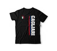 T-Shirt Cagliari Sport Maglietta Calcio Vari Colori Tifosi Stadio Domus Sant'Elia Ultras - Taglie dalla S alla XXL (S, Nero)