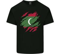 T-Shirt Calcio Bambini Bandiera Delle Maldive Giorno Maldiviano Ragazzi Ragazze