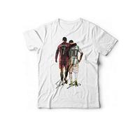T-Shirt Calcio Cristiano 7 Campioni Bomber - Maglietta Sport Giocatori dei Record Gol (Bianco, L)