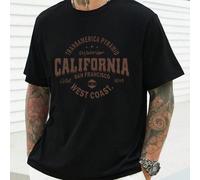 T-shirt California Vintage San Francisco, t-shirt da uomo a scollo tondo, 220 g/m², estiva, in puro cotone, maniche corte (1 pezzo) Maglietta da uomo a maniche corte con scollo tondo, casual, stampata