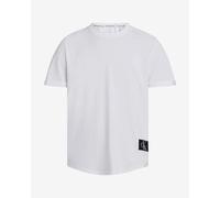 T-shirt Calvin Klein Jeans Badge Turn Up manica corta bianco - S