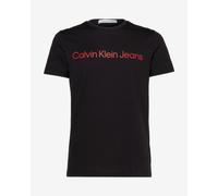 T-shirt Calvin Klein Jeans Logo Color manica corta nero rosso - XXL