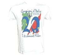 T-Shirt Campioni d'Italia 20 Scudetto 2023/2024 Celebrativa per Tifosi neroazzurri - Maglia da Adulto Bianca o Nera - Ti Te dominet Milan (IT, Testo, XXL, Regular, Regular, Bianco)