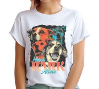 T-shirt cane personalizzata donna mai abbaiare da solo anni 90 magliette...