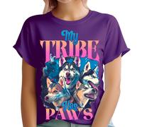 T-shirt cane personalizzata donna My Tribe Has Paws 90s Funny T-shirt top...