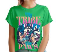 T-shirt cane personalizzata donna My Tribe Has Paws 90s Funny T-shirt top...