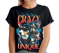 T-shirt cane personalizzata donna non sono pazza anni 90 maglietta...