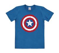 T-shirt Capitan America - Scudo - maglia Marvel Comics - Captain America Shield - maglietta girocollo di Logoshirt - azzurro - design originale concesso su licenza, taglia XXL