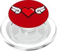 T-shirt carina con cuore pixel retrò stile amante per uomo donna bambino PopSockets PopGrip per MagSafe