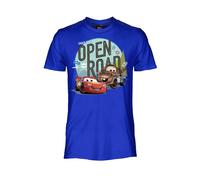 T SHIRT CARS ORIGINALE open road Maglia Maglietta blu cotone bimbo bimba