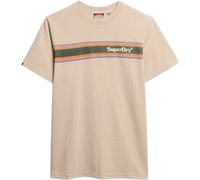 T-shirt casual a righe con logo Superdry Venue Beige S