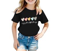 T-Shirt Casual da Ragazza con Stampa Grafica Carina, Girocollo, Manica Corta Maglie Ragazza Maniche