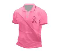 T-shirt casual da uomo con stampa per la consapevolezza del cancro al seno, magliette da uomo, A2-anguria Rosso, L