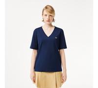 Lacoste T-shirt Scollo a V TF7300-166 Manica corta Donna Blu marino Taglia 38