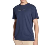 Tommy Jeans T-Shirt Linear Logo Uomo Blu Navy