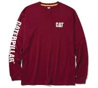 T-Shirt CAT® a Maniche Lunghe - Trademark Banner Long Sleeve, Bourdeaux