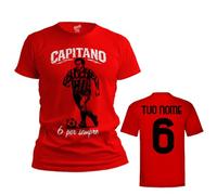 T-Shirt Celebrativa Il Capitano - Maglietta Uomo Donna in Cotone Ispirata a Una Leggenda del Calcio Italiano - Personalizzabile con Nome e Numero - per Appassionati di Calcio - Stile Vintage