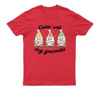 T-shirt Chillin With My Gnomies unisex regalo retrò divertente donna...