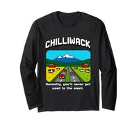 T-Shirt Chilliwack BC Pixel Art Funny Farm Smell Joke Maglia a Manica