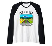 T-Shirt Chilliwack BC Pixel Art Funny Farm Smell Joke Maglia con Maniche Raglan