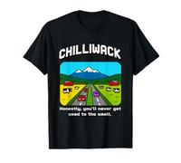 T-Shirt Chilliwack BC Pixel Art Funny Farm Smell Joke Maglietta