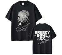 T-Shirt Chris Brown Breezy Bowl XX Tour T-Shirt Harajuku O-Neck Casual Camicia Fans Regalo Moda Casual Plus Size Top XS-3XL-Grey||3X_l