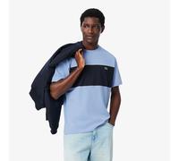 T-shirt classic fit, in cotone, color-block Blu S Tinta unita