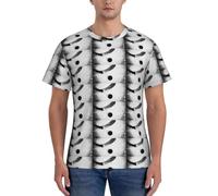 T-shirt classica da uomo a maniche corte con stampa artistica su ghiaccio hockey su ghiaccio traspirante estate casual allenamento abbigliamento fitness, Nero , 3XL