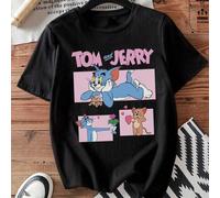 T-shirt classica in co-branding con la proprietà intellettuale di Warner Bros, stampa con slogan e lettere del coniglio Binny, stile cartoon retrò americano, traspirante in cotone primaverile ed estiv