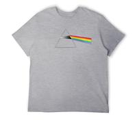 T-shirt classica retrò con stampa a prisma psichedelico e spettro ispirato alla musica rock anni '70, Stile grigio, 6XL