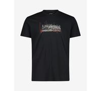 T-shirt CMP Cotton Print Regular manica corta nero puro grigio - 54