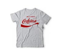 T-Shirt Cochina Bella Fresca Gag Divertente - Maglietta cochina Happiness (Grigio, M)