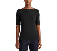 T-shirt collo a barchetta a maniche corte Nero XS Tinta unita