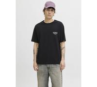 Jack & Jones - Joryork Back Tee Ss Crew Neck Nero - Abbigliamento XXL Nero