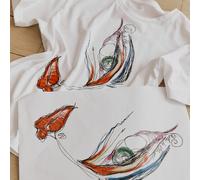 T-shirt, collo rotondo, maniche corte, stampa grafica Bianco L Grafico