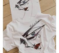 T-shirt, collo rotondo, maniche corte, stampa grafica Bianco M Grafico