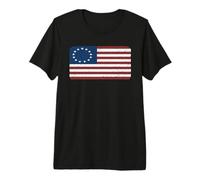 T-Shirt con Bandiera Betsy Ross Distressed Betsy Ross Flag Maglietta Premium