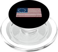 T-shirt con bandiera Betsy Ross Distressed Betsy Ross Flag PopSockets PopGrip per MagSafe